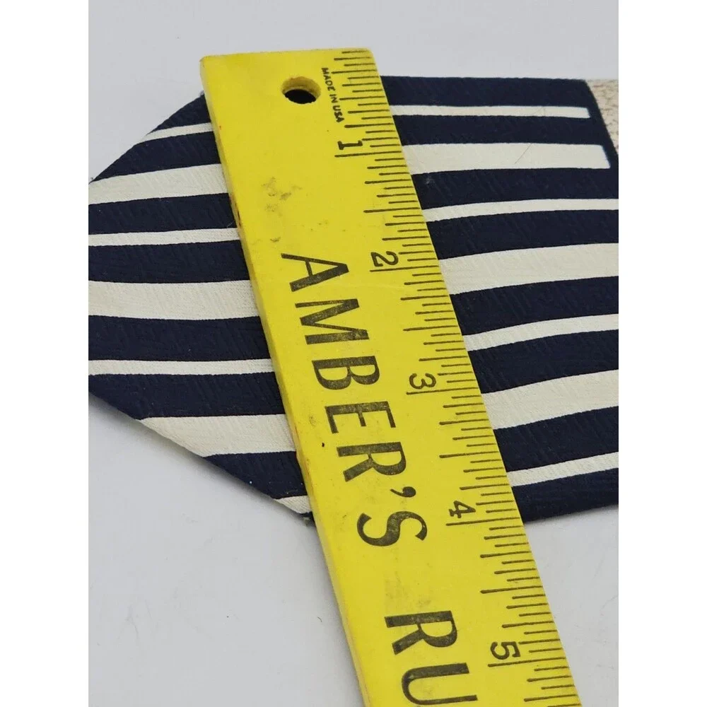 Museo Art Deco Silk Handmade Necktie Modern Linear Symmetry Striped Hand Made